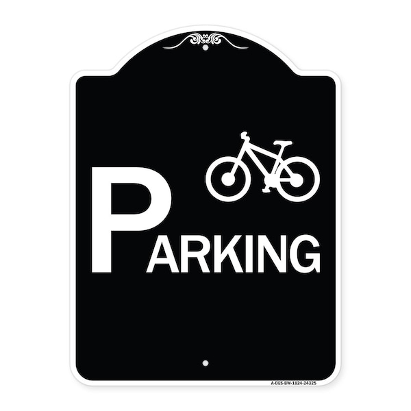 Bicycle Parking With Graphic Heavy-Gauge Aluminum Architectural Sign, 24" x 18", BW-1824-24325